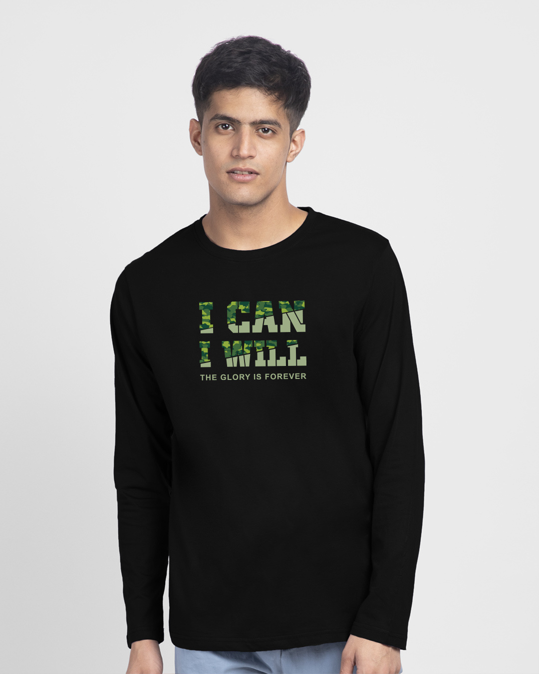 Shop I Can I Will Full Sleeve T-shirt For Men's-Back