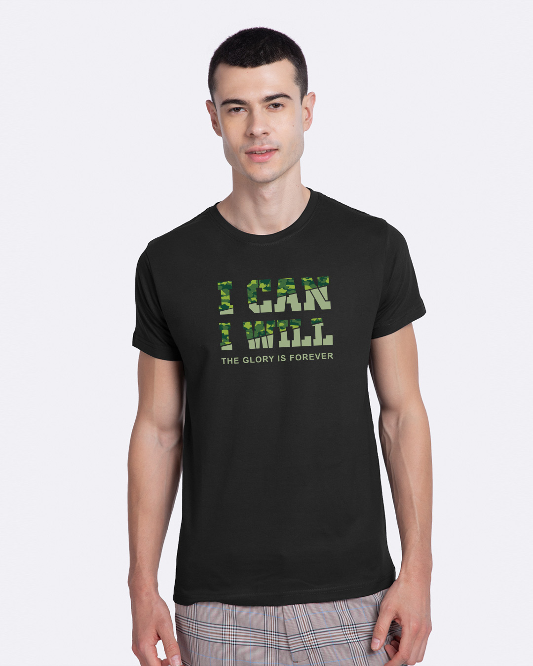 Shop I Can I Will Half Sleeve T-shirt For Men's-Back