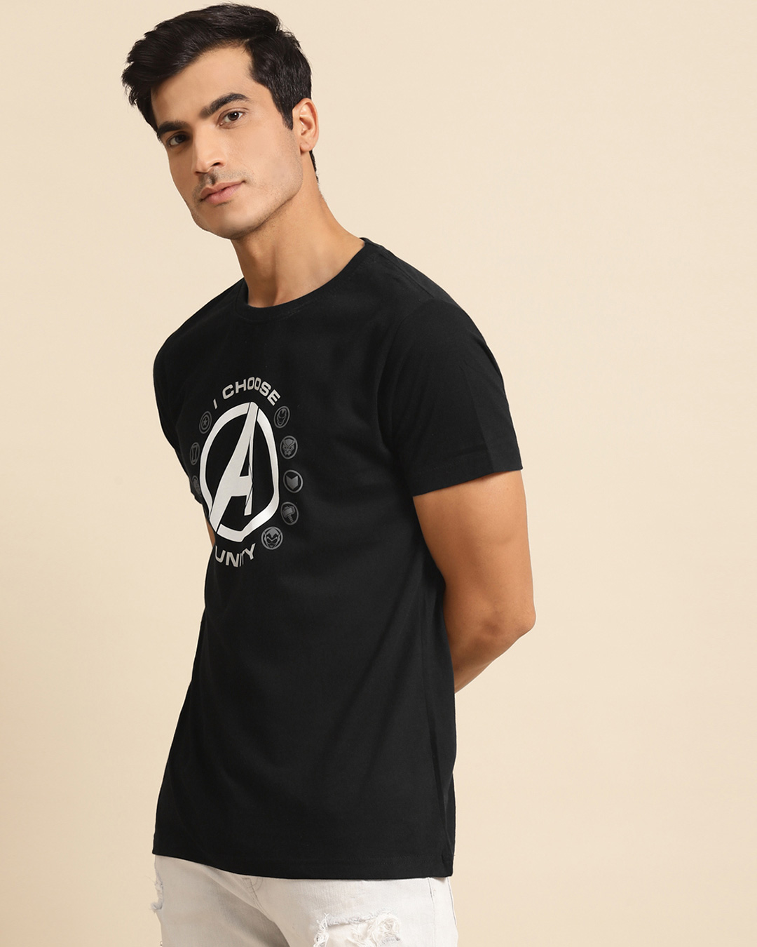 Shop I Choose Unity Half Sleeve T-Shirt (AVL) Black-Back