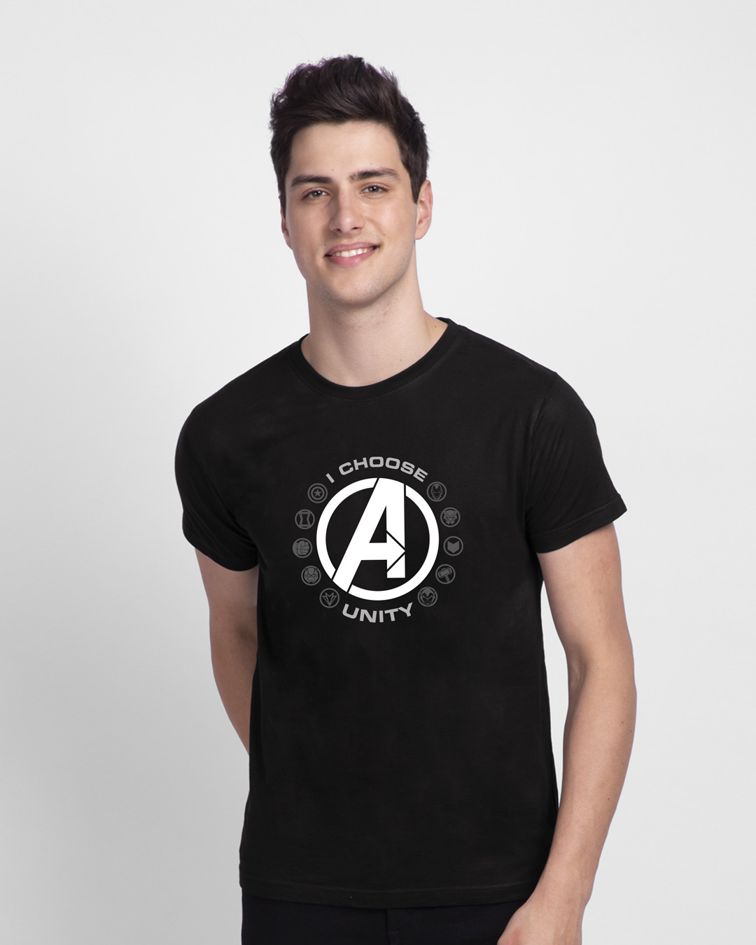 

I Choose Unity Half Sleeve T-Shirt (AVL) Black Men' Printed T-Shirts Bewakoof.com