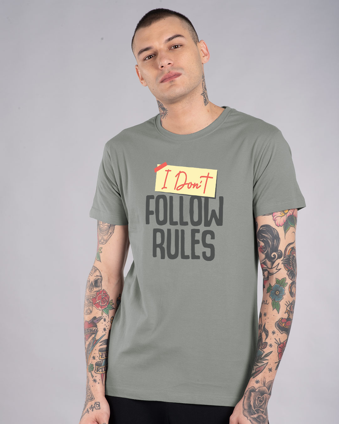 Shop I Don't Follow Rules Half Sleeve T-Shirt-Back