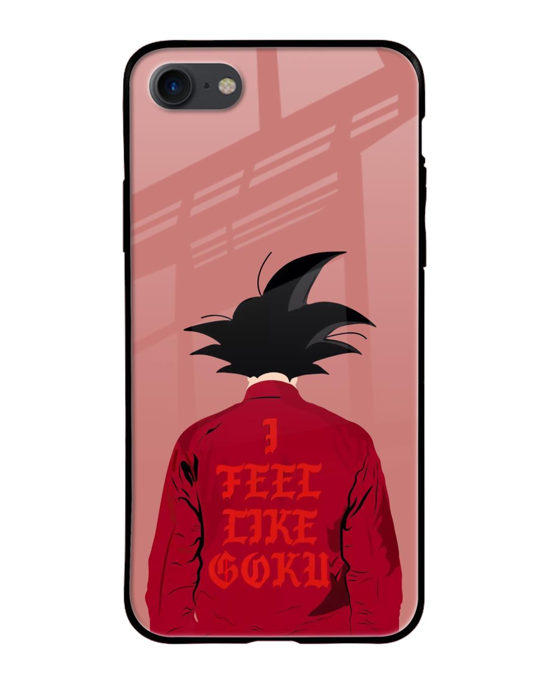 Shop I Feel Like Goku Premium Glass Case for Apple iPhone SE 2020 (Shock Proof,Scratch Resistant)-Front