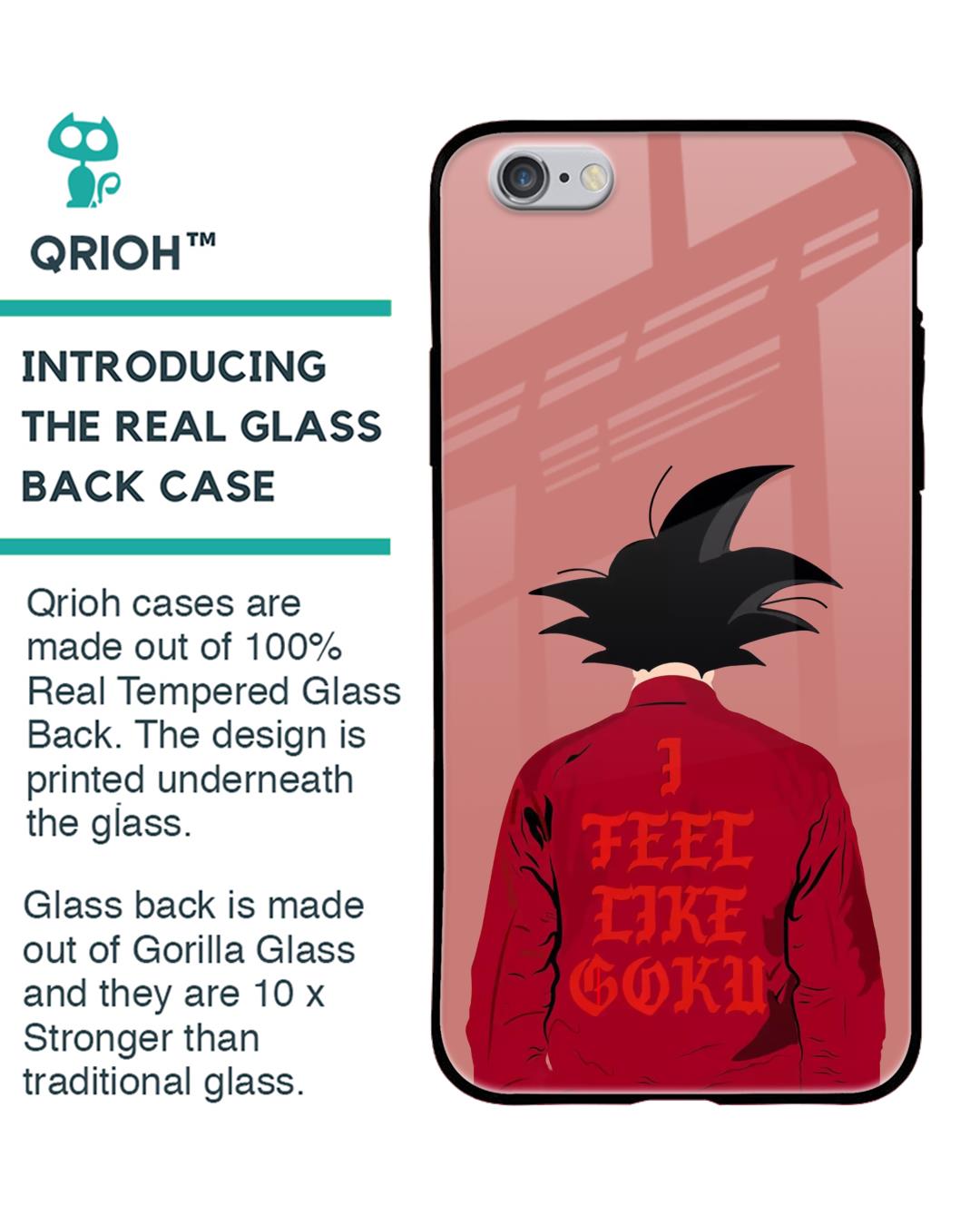 Shop I Feel Like Goku Premium Glass Case for iPhone 6s (Shock Proof, Scratch Resistant)-Back