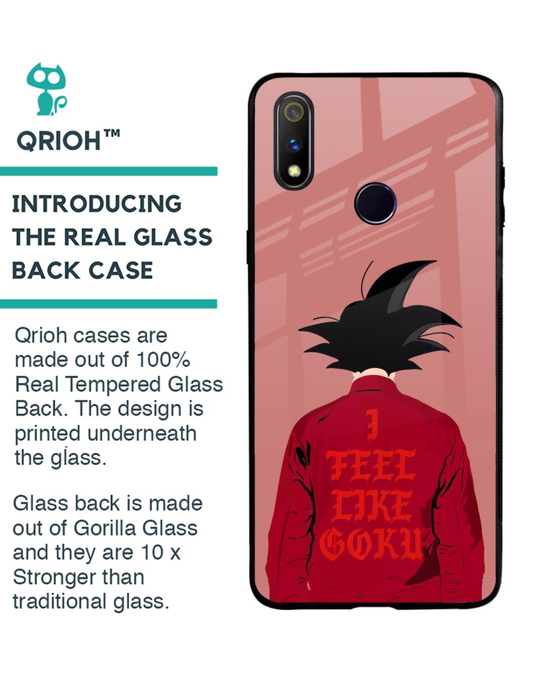 Shop I Feel Like Goku Premium Glass Case for Realme 3 Pro (Shock Proof, Scratch Resistant)-Back