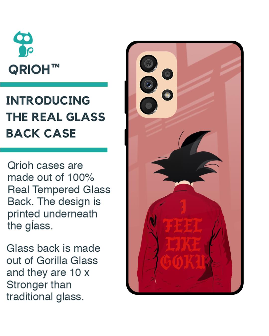 Shop I Feel Like Goku Premium Glass Case for Samsung Galaxy A33 5G (Shock Proof,Scratch Resistant)-Back