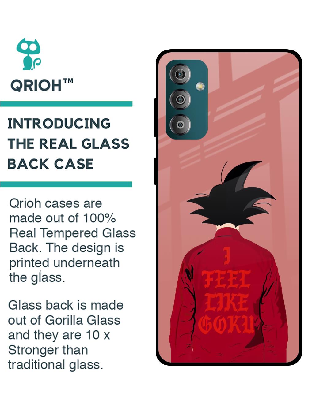 Shop I Feel Like Goku Premium Glass Case for Samsung Galaxy F23 5G (Shock Proof,Scratch Resistant)-Back
