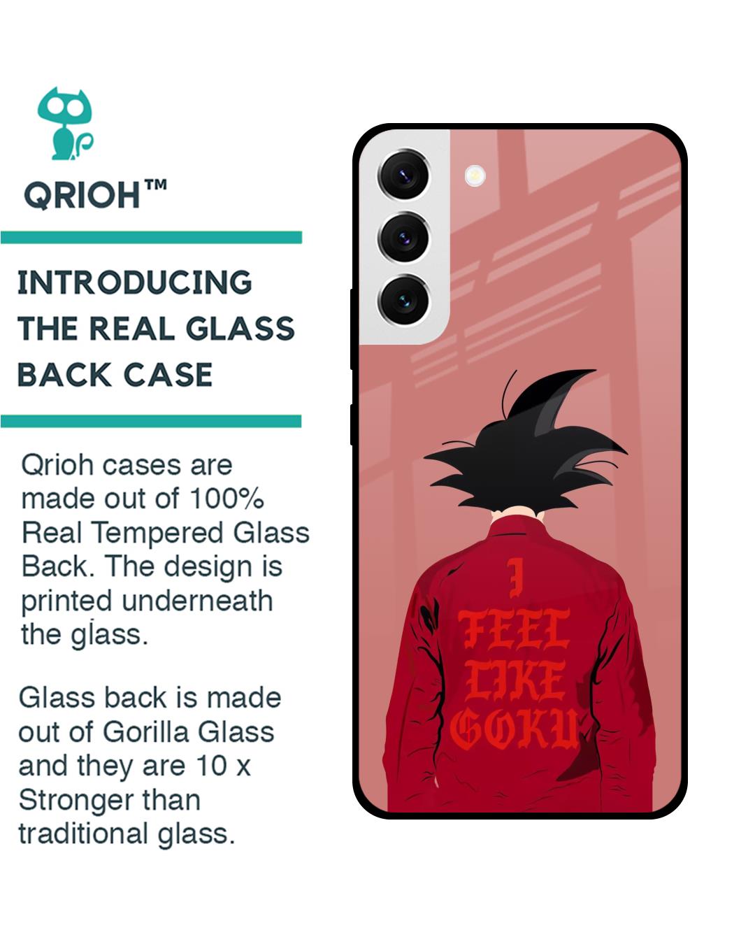 Shop I Feel Like Goku Premium Glass Case for Samsung Galaxy S22 5G (Shock Proof,Scratch Resistant)-Back