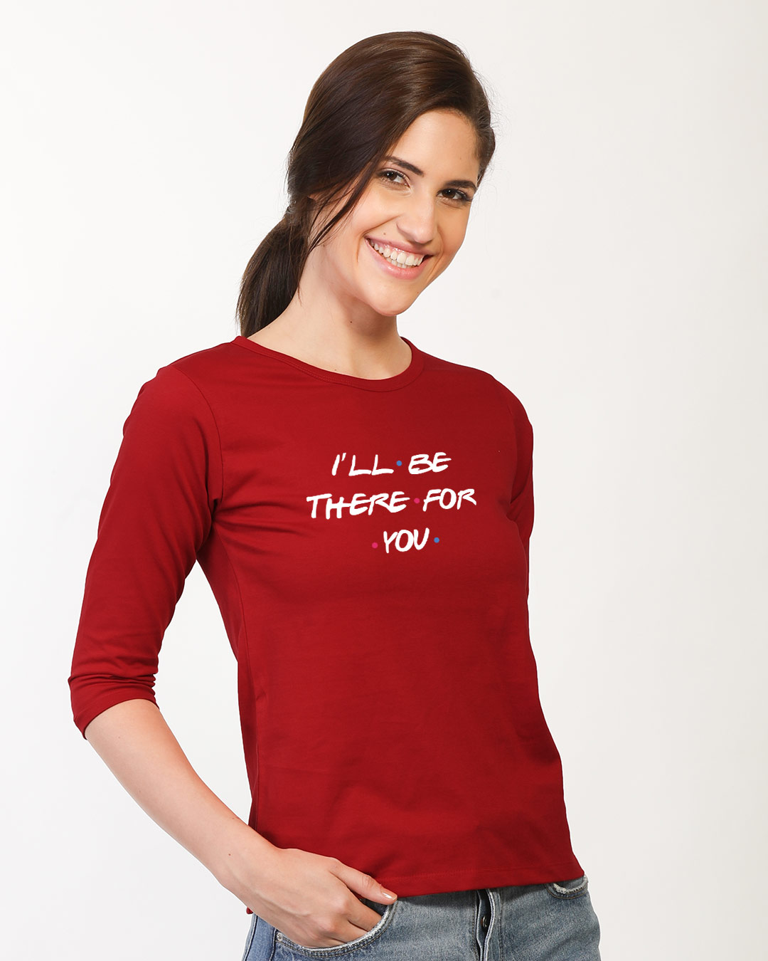 Shop I'll Be There For You Round Neck 3/4th Sleeve T-Shirt-Back