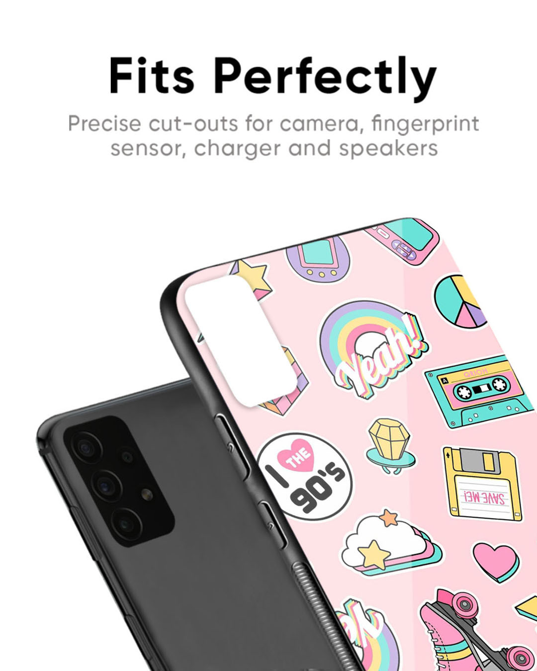 Shop I Love 90's Premium Glass Case for OnePlus 6T (Shock Proof, Scratch Resistant)-Back