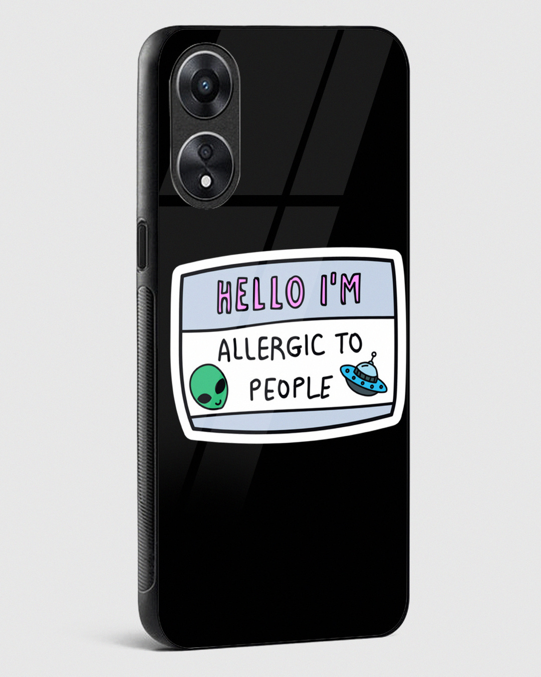 Shop I'm Allergic To People Premium Glass Case for Oppo A78 5G-Back