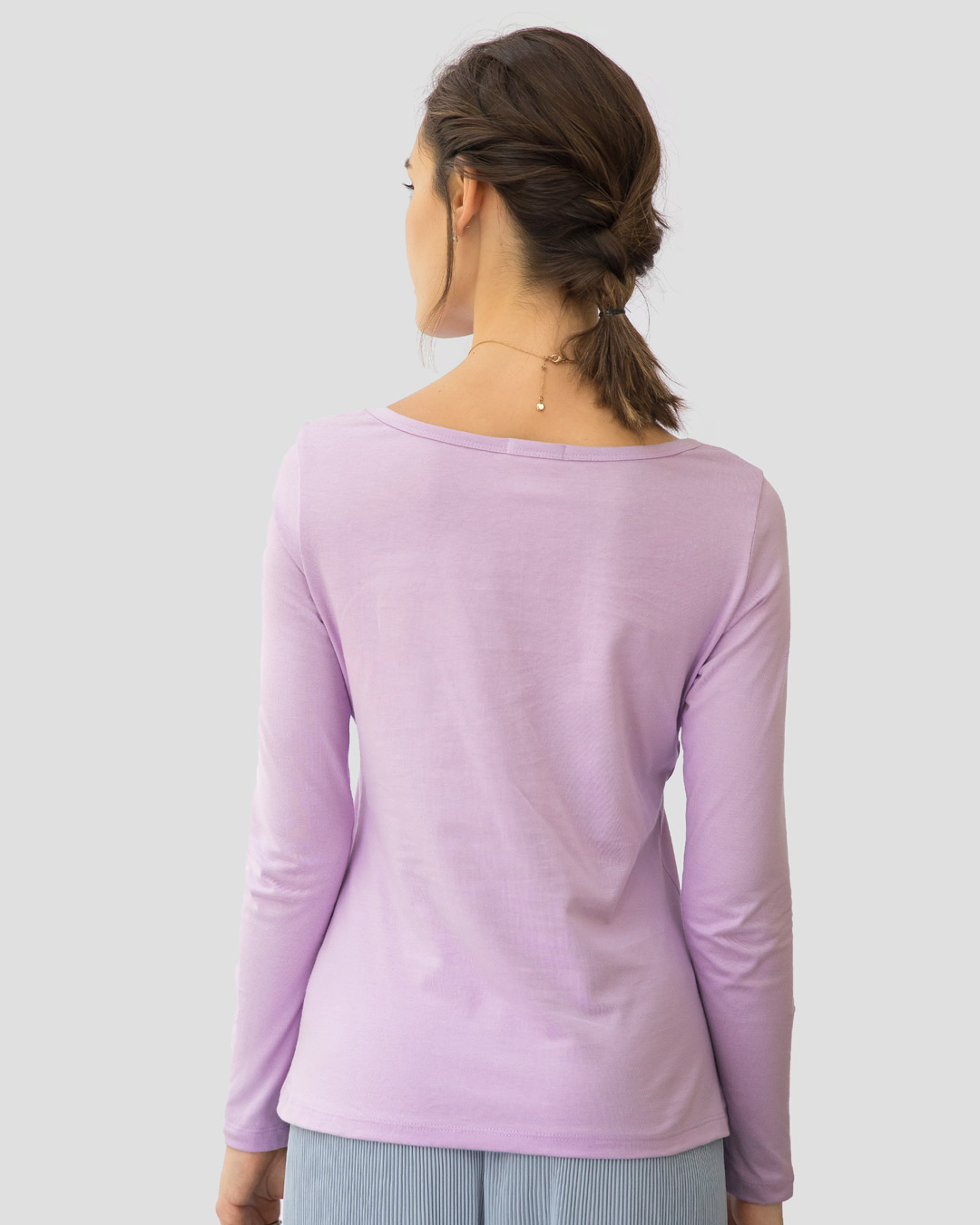 Shop I Purple You Heart Scoop Neck Full Sleeve T-Shirt Lilac Breeze-Back