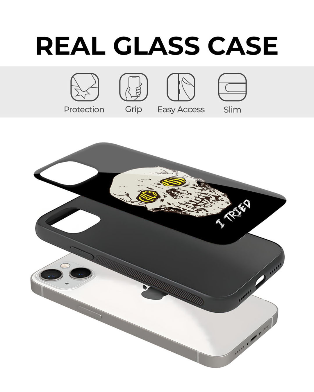 Shop I Tried Premium Glass Cover for Apple iPhone 12-Back