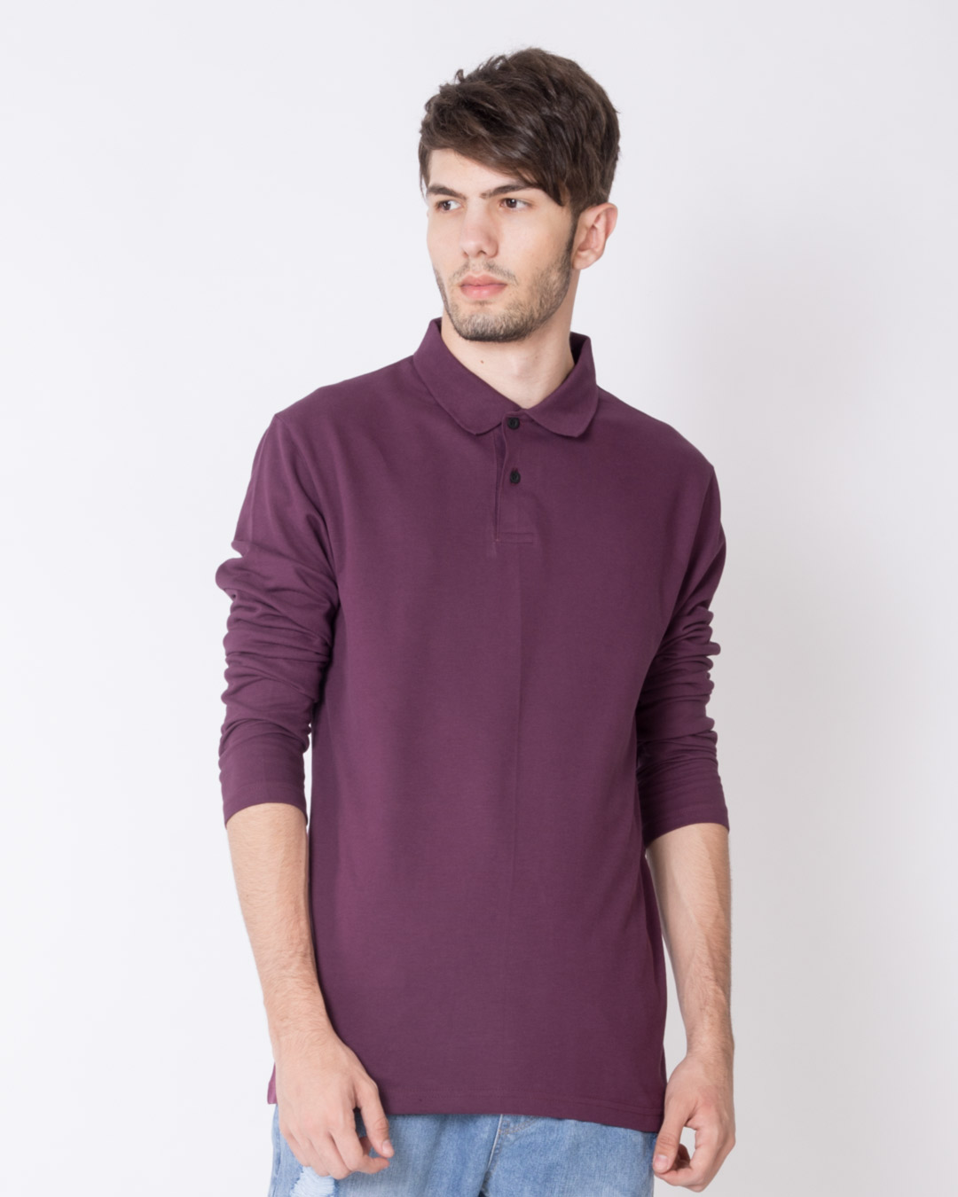 Buy ibiza purple full sleeve pique polo t shirt online at bewakoof