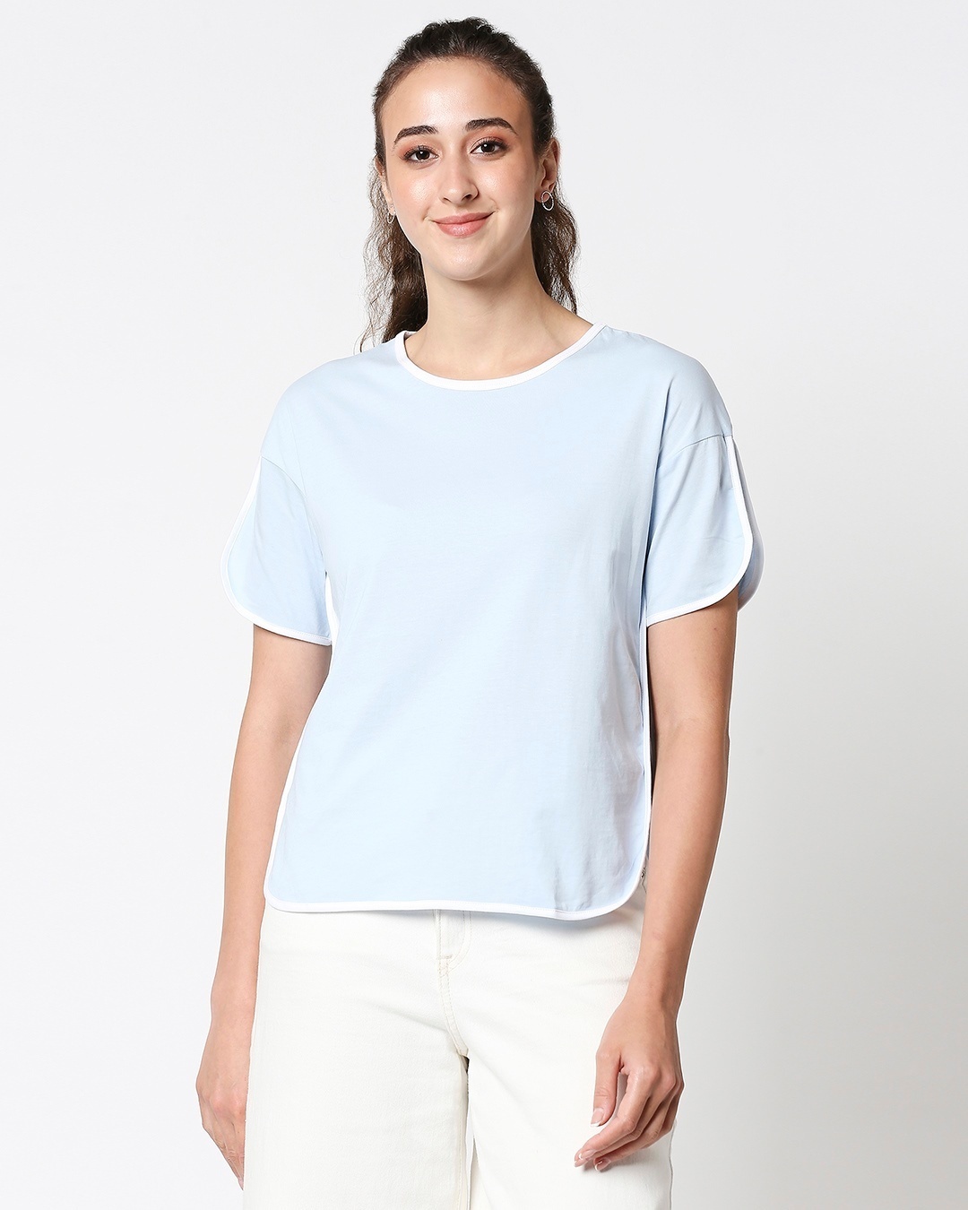 Shop Ice Water Blue Half Sleeves Tape T-Shirt-Back