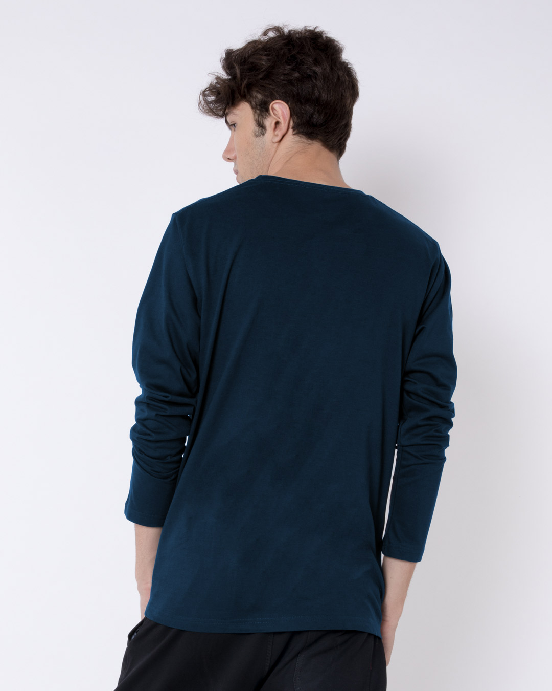 Shop Imagine Signature Full Sleeve T-Shirt Navy Blue-Back