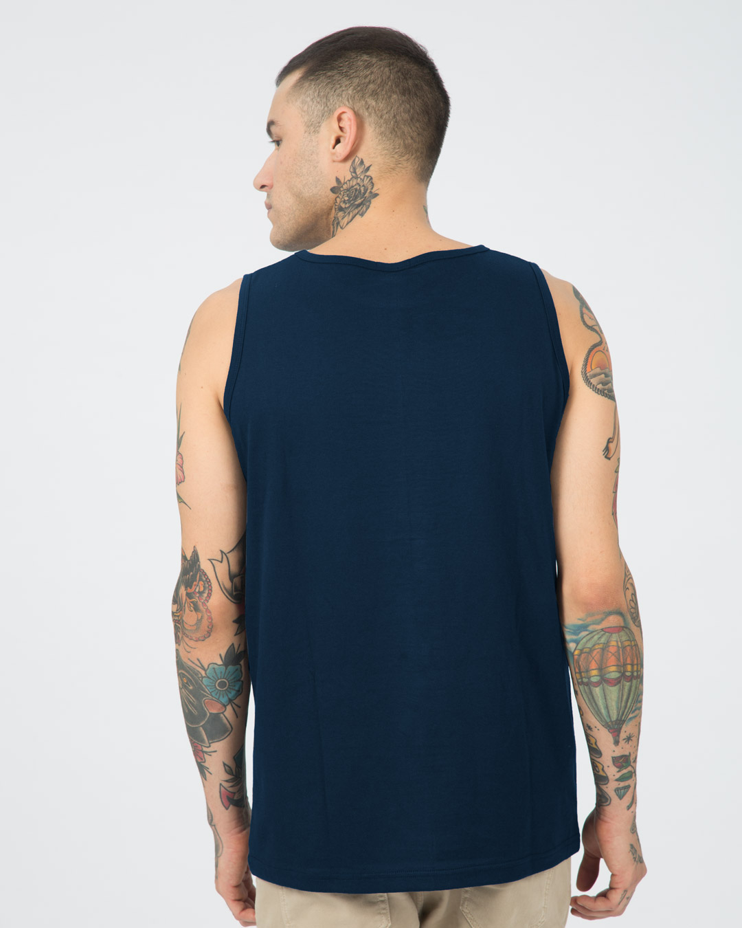 Shop Imagine Signature Round Neck Vest Navy Blue-Back