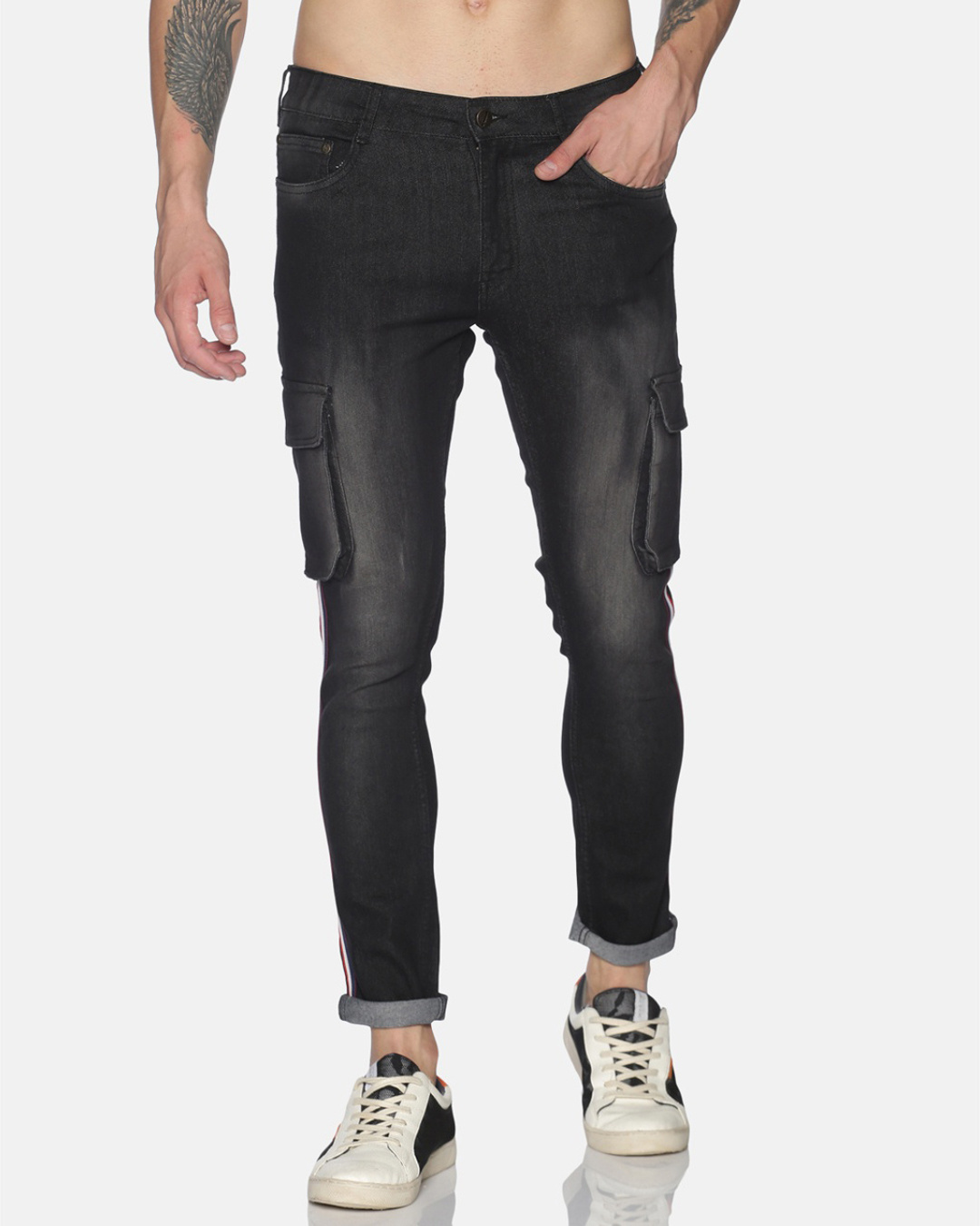 Buy Impackt Men's Black Washed Tapered Fit Jeans for Men Black Online ...