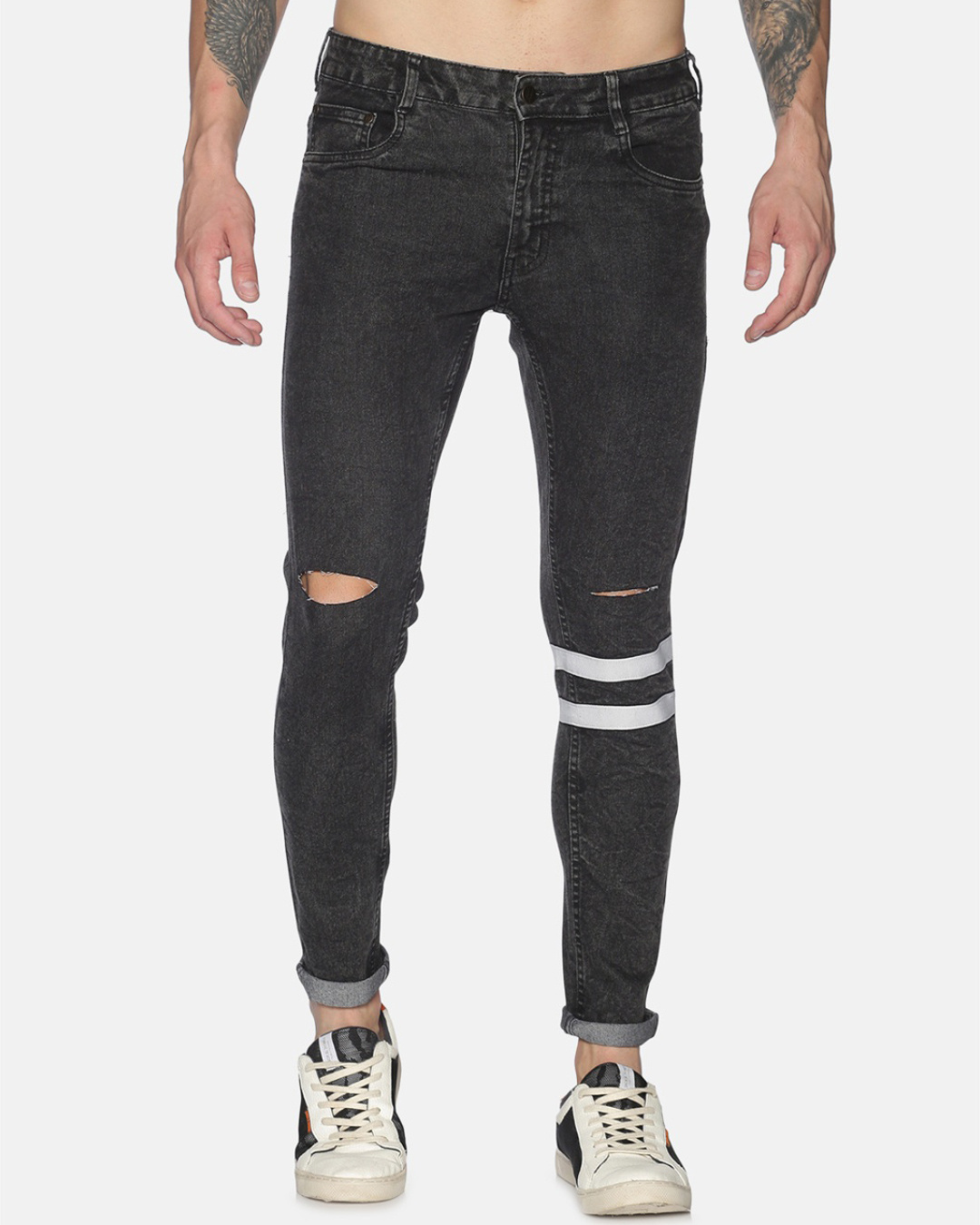 Buy Impackt Men's Black Washed Tapered Fit Jeans for Men Black Online ...