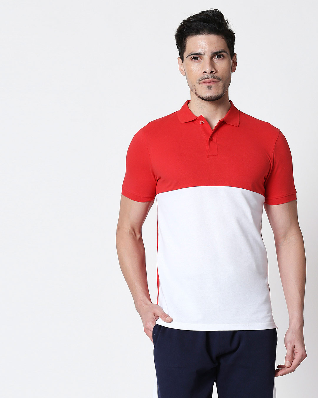 Buy Imperial Two Block Polo for Men Multicolor Online at Bewakoof