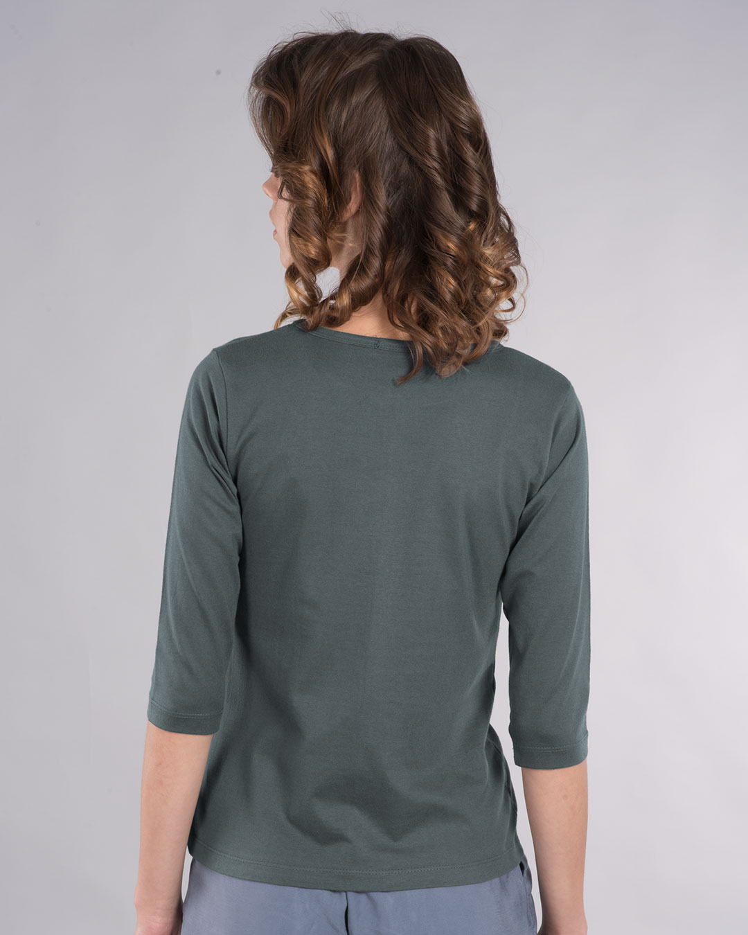 Shop India Barcode Round Neck 3/4th Sleeve T-Shirt-Back