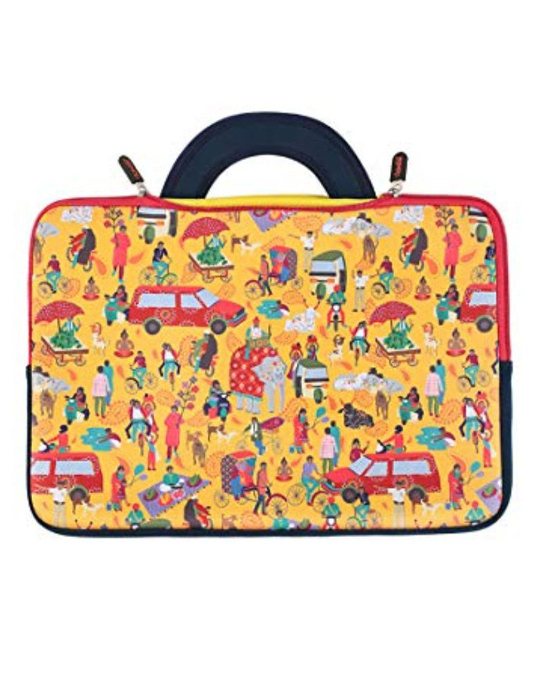 Shop Indian Traffic Multicolor Laptop Sleeve 11.6inches-Front