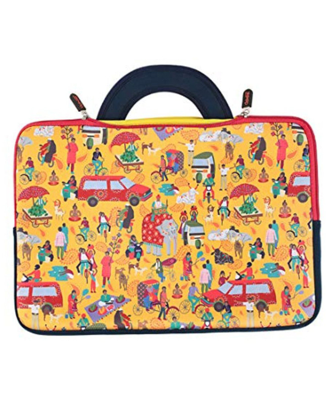 Shop Indian Traffic Multicolor Laptop Sleeve 13.3inches-Front