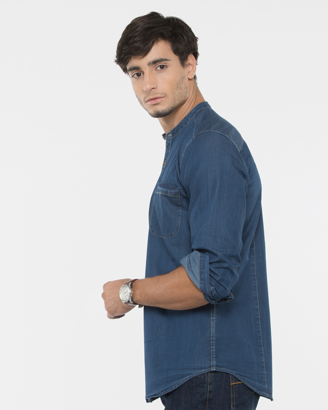 Buy Indigo Blue Denim Shirt for Men blue Online at Bewakoof
