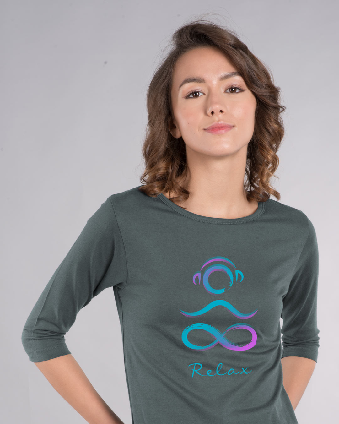 Infinity Peace Round Neck 3/4th Sleeve T-Shirt