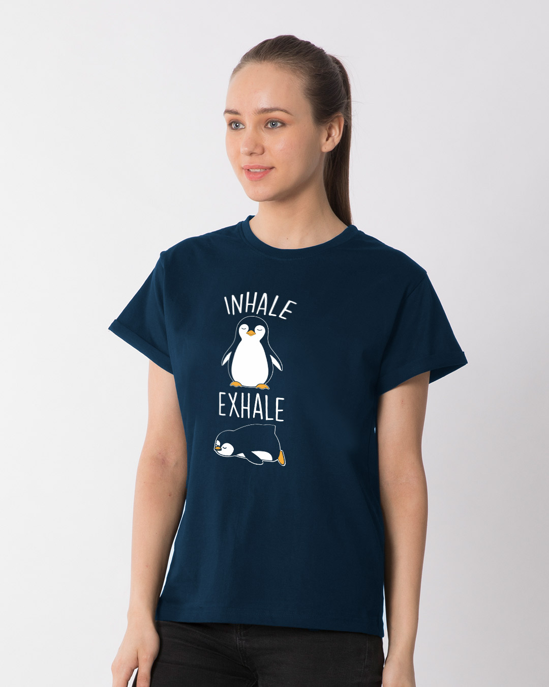 Shop Inhale Exhale Boyfriend T-Shirt-Back