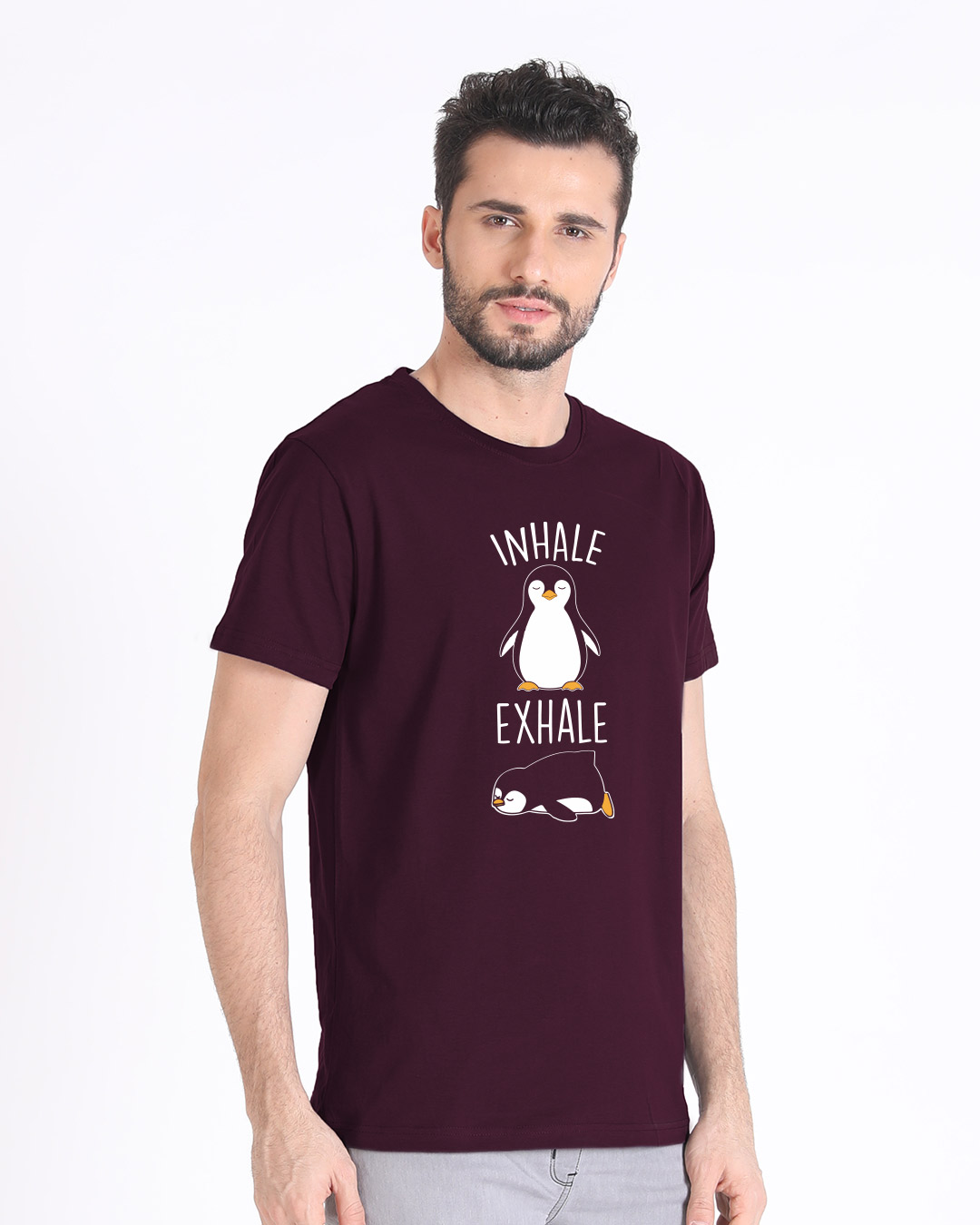 Shop Inhale Exhale Half Sleeve T-Shirt-Back
