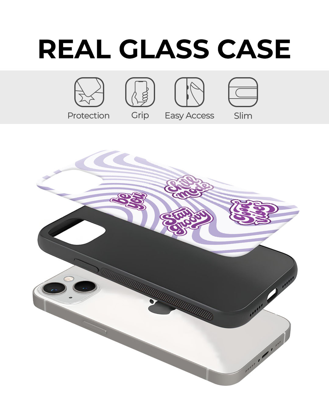 Shop Inner Bloom Premium Glass Cover for Apple iPhone 12-Back
