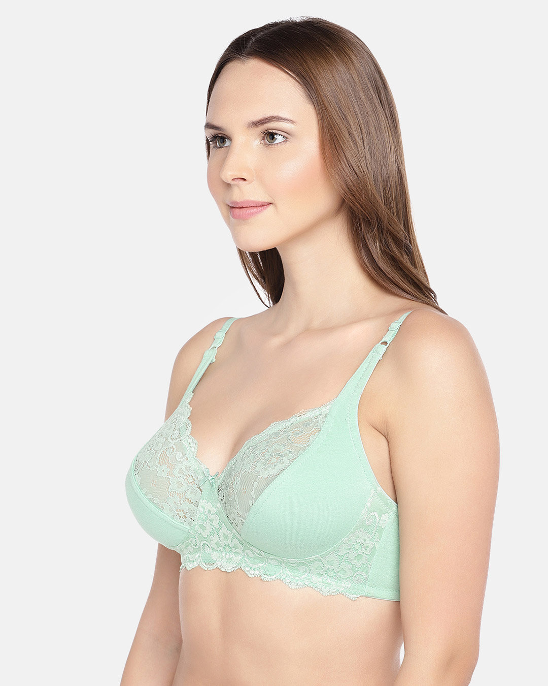 Shop Women's Organic Cotton Antimicrobial Laced Non Padded Bra-Back