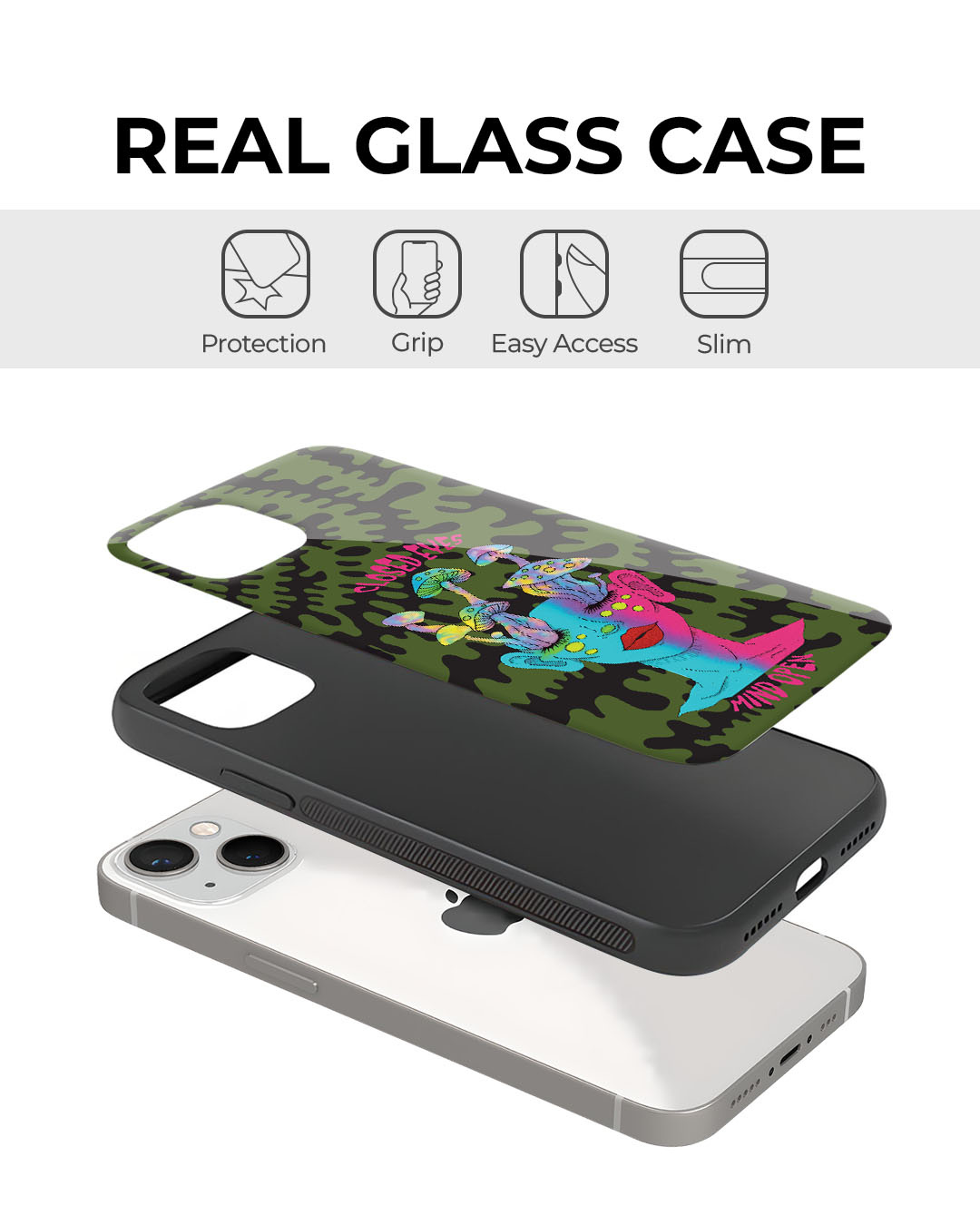 Shop Inner Trip Premium Glass Cover for Apple iPhone 13 Pro-Back