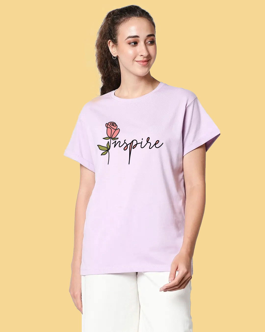 Buy Inspire Rose Boyfriend Tshirt Online at Bewakoof