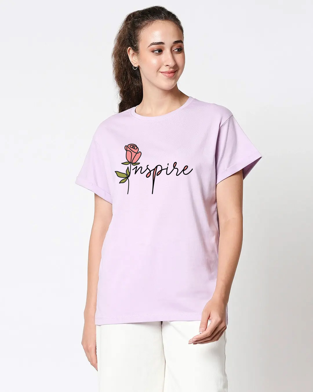 Shop Inspire Rose Boyfriend T-shirt-Back