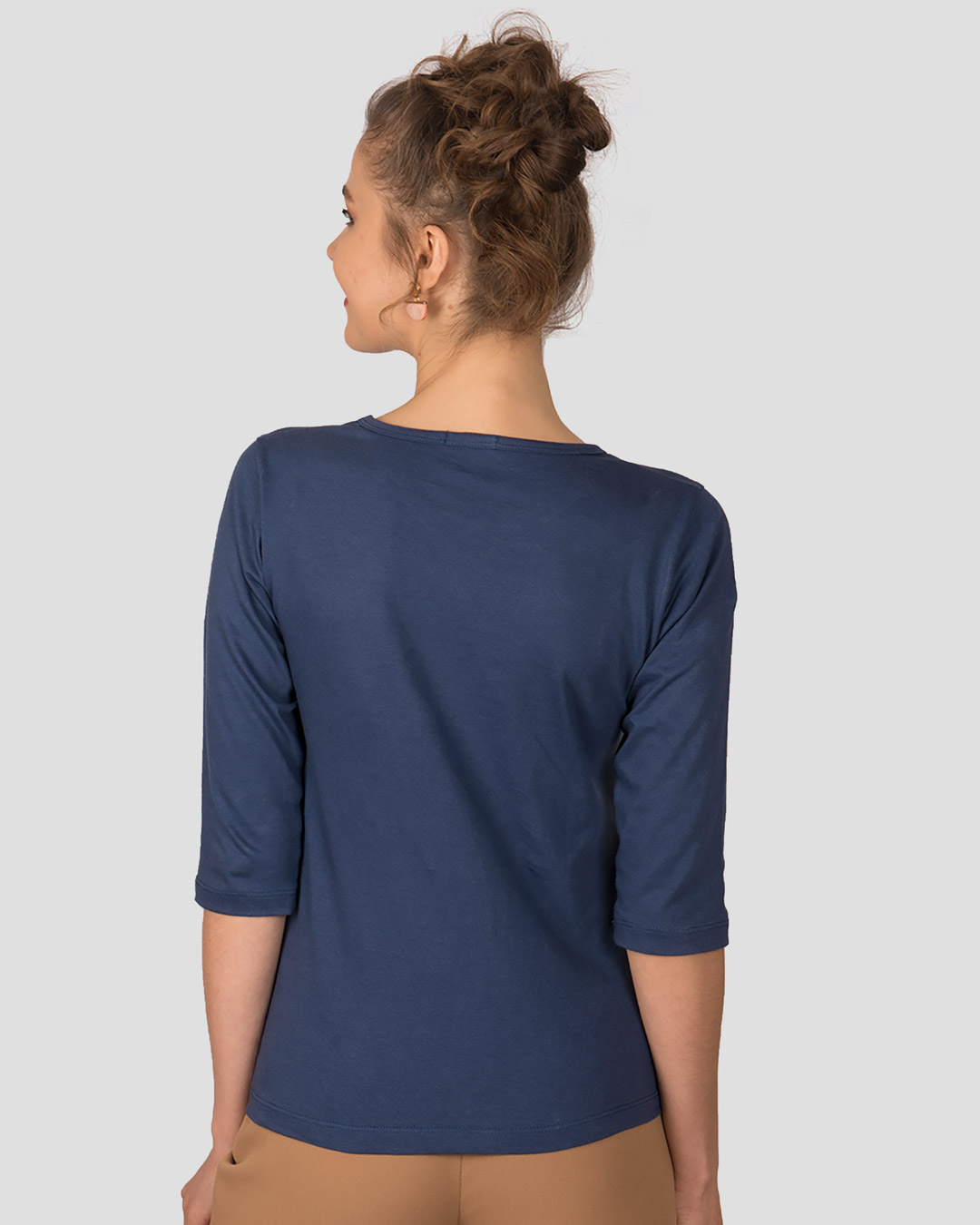 Shop Inspired But Tired Round Neck 3/4th Sleeve T-Shirt-Back