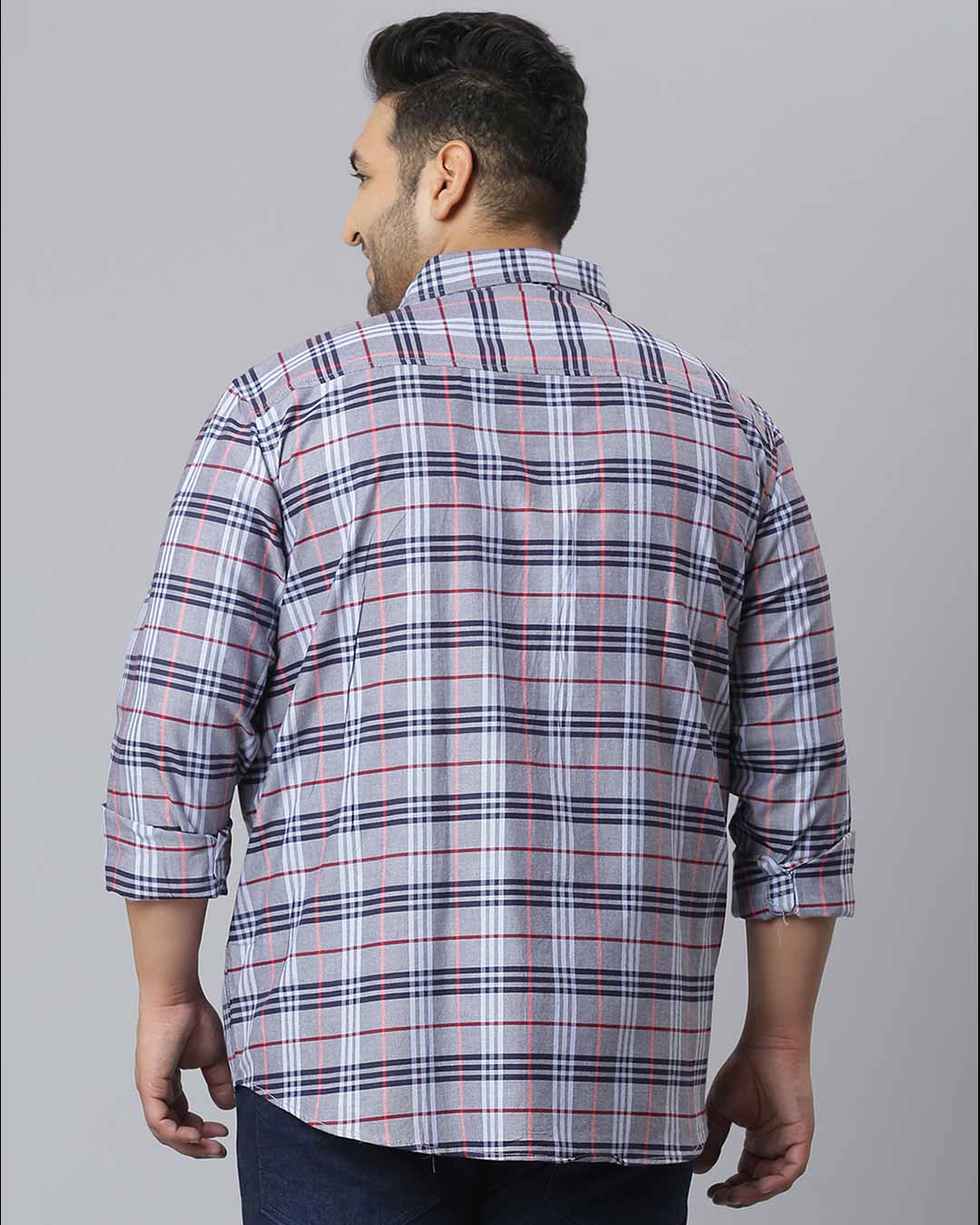 Shop Men Checks Stylish Full Sleeve Casual Shirts-Back