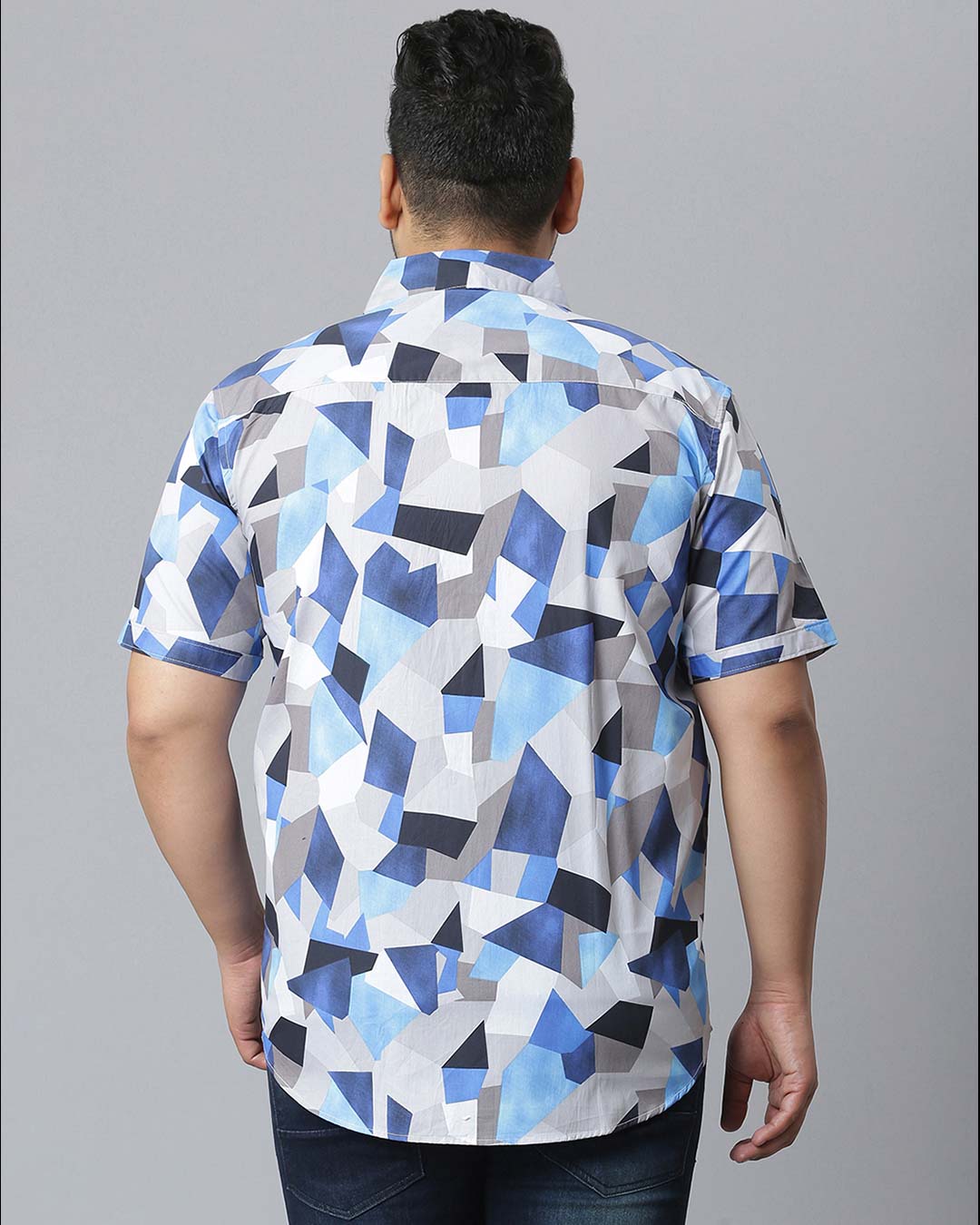 Shop Men Graphic Design Stylish Half Sleeve Casual Shirts-Back