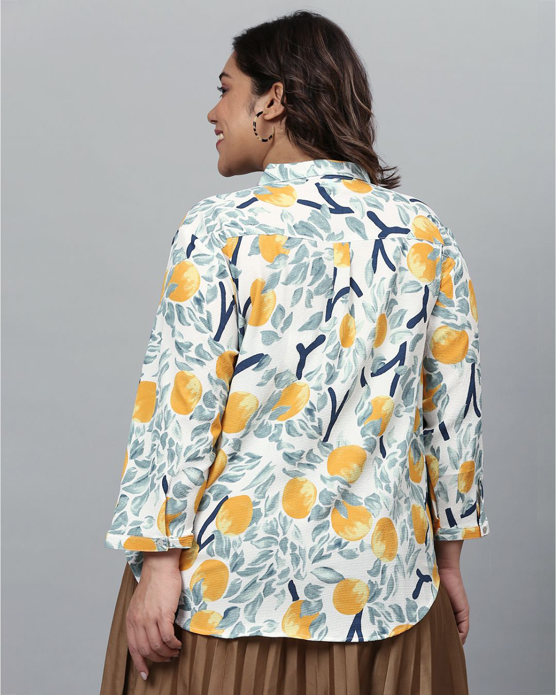 Shop Women's Multicolor Floral Design Stylish Casual Shirt-Back