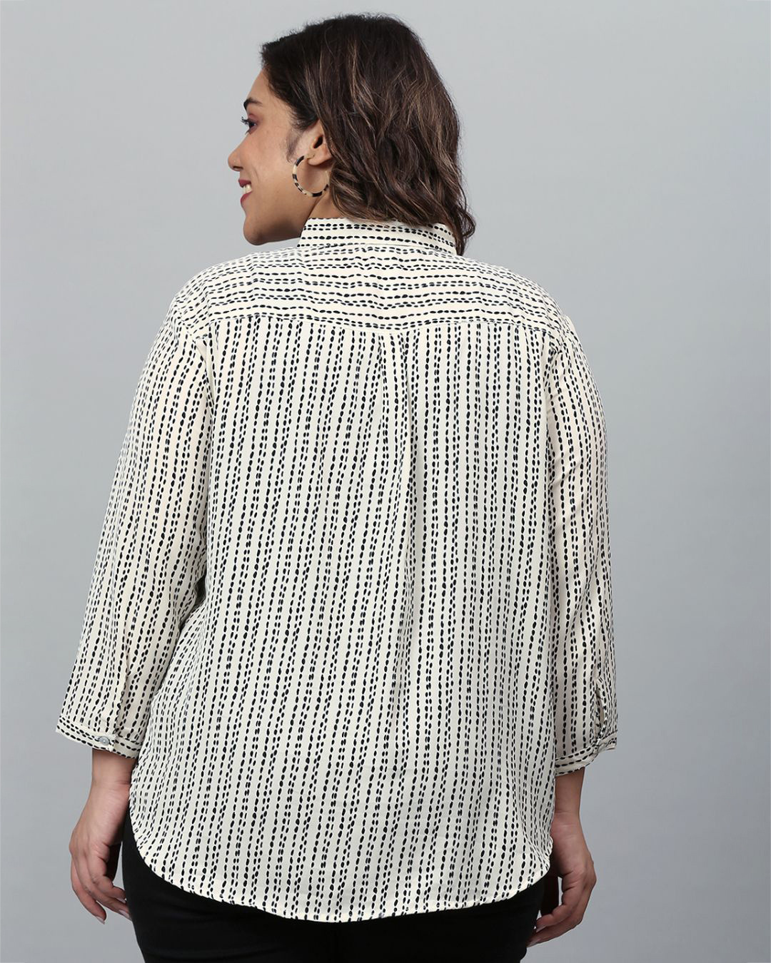 Shop Women's Beige Printed Stylish Casual Shirt-Back