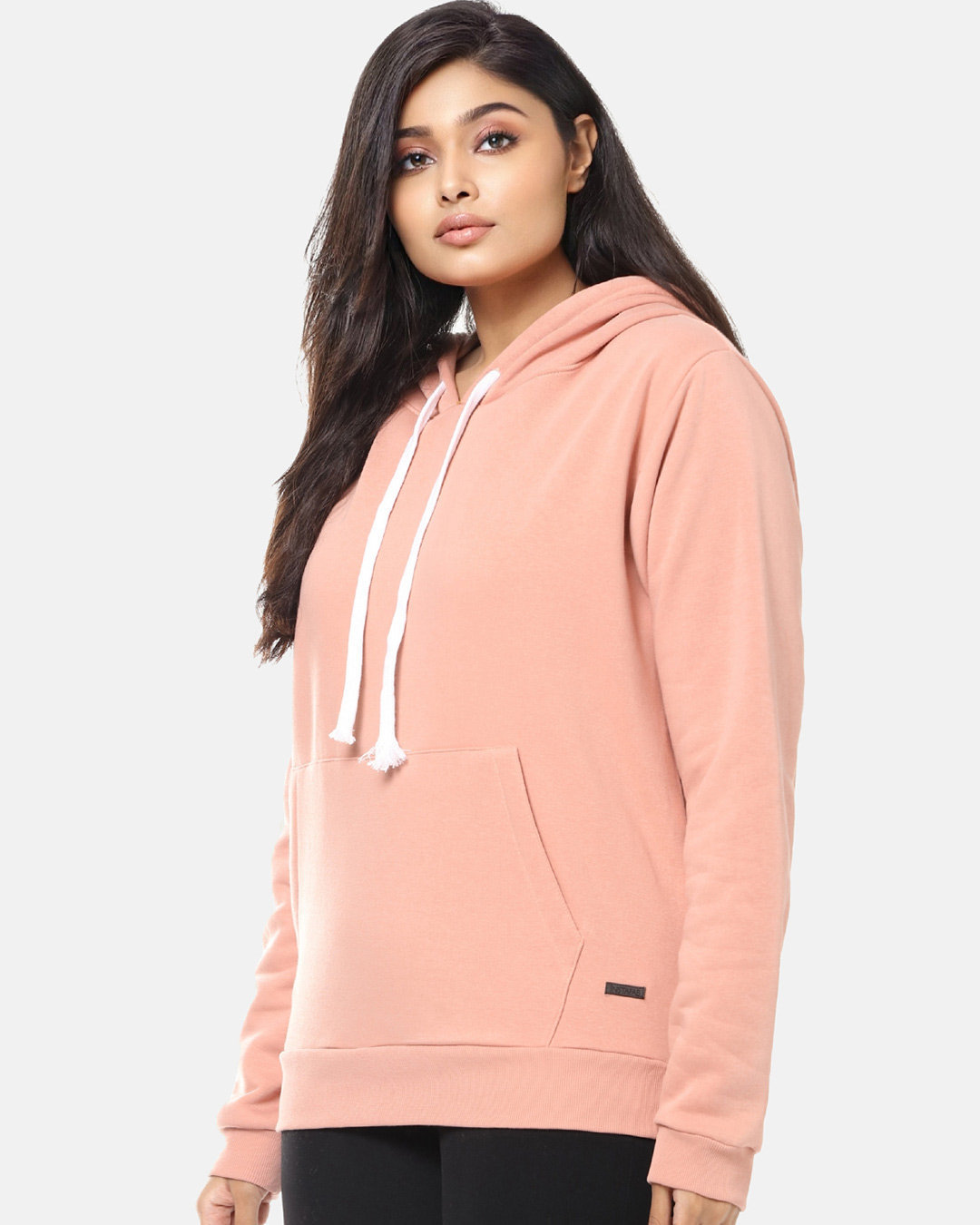 Shop Women's Plus Size Solid Stylish Casual Winter Hooded Sweatshirt-Back