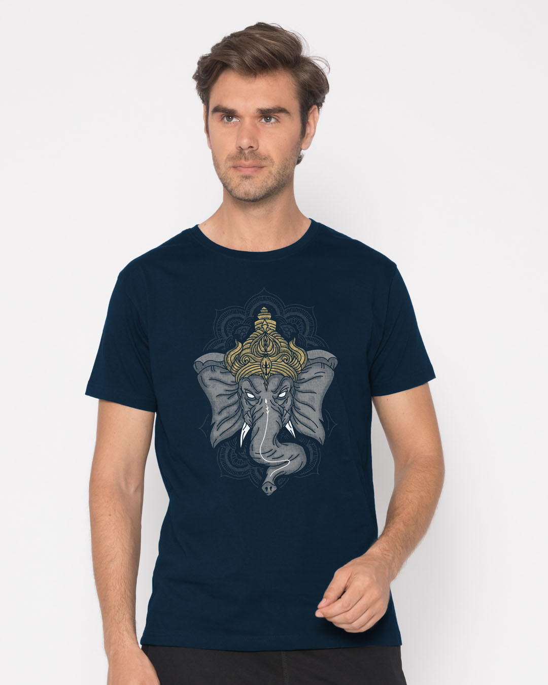 Shop Intense Ganesha Half Sleeve T-Shirt-Back
