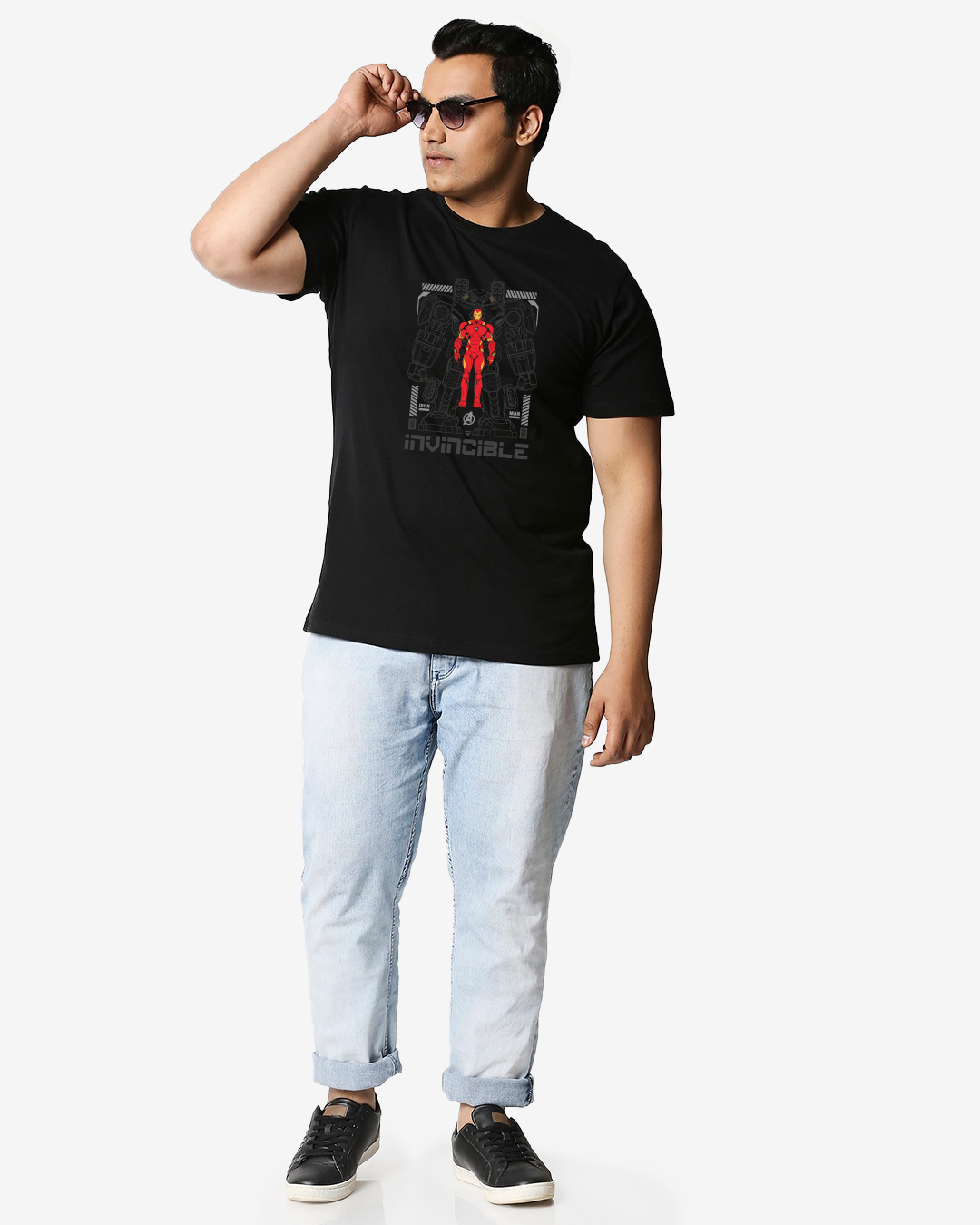 Shop Invincible Ironman Half Sleeves Printed T-Shirt Plus Size (AVL)-Back