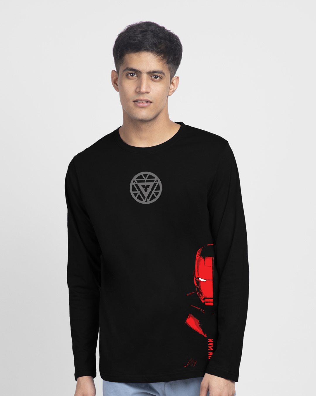 Shop Iron Face Full Sleeve T-Shirt (AVL) Black-Back