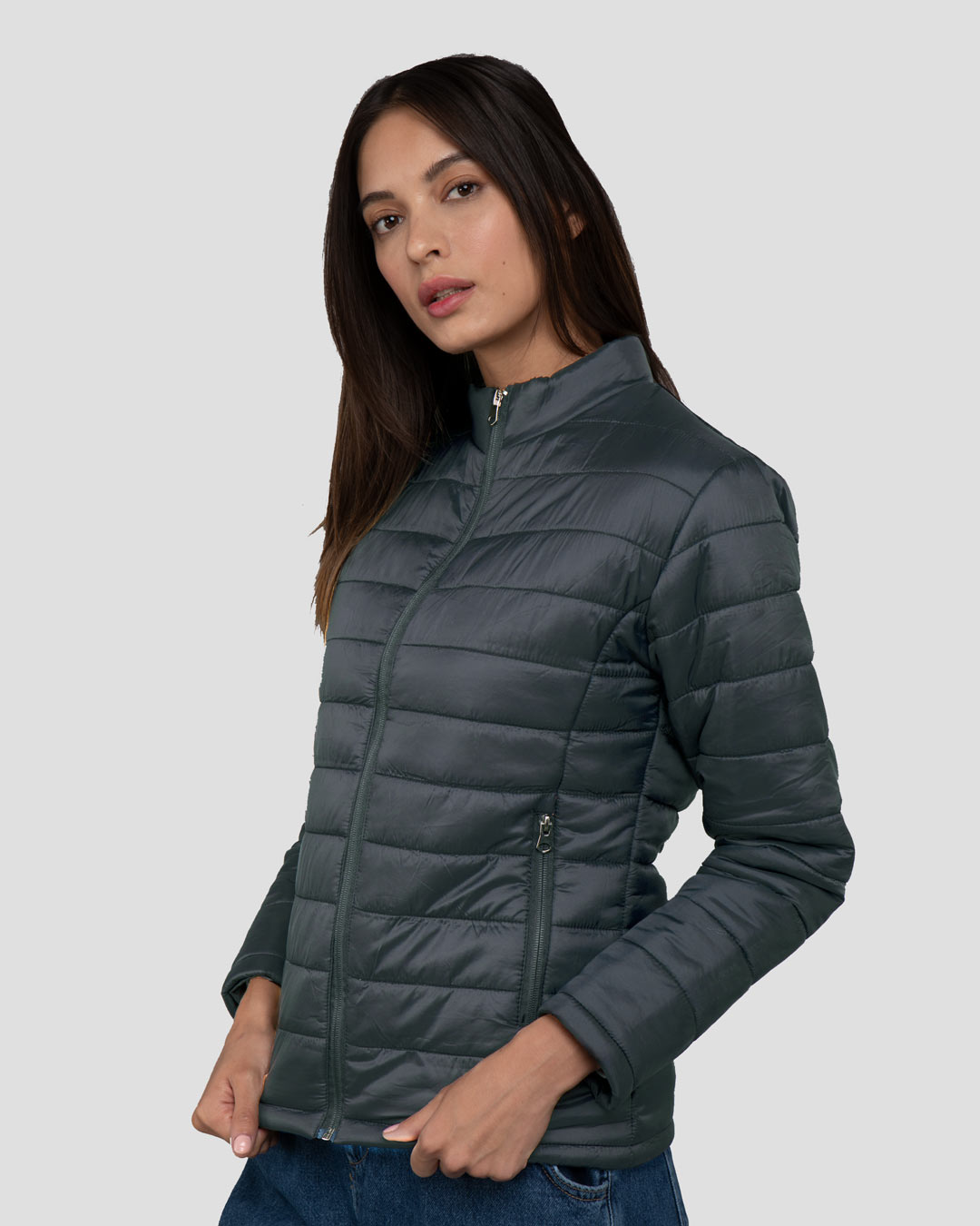 Buy Iron Grey Plain Puffer Jacket for Women Online at Bewakoof