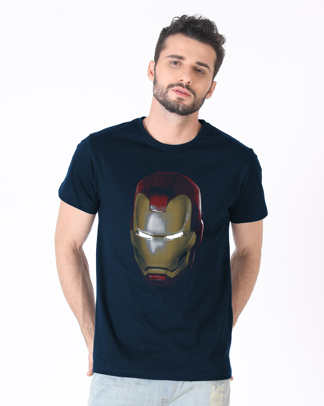 Shop Iron Man 3d Half Sleeve T-Shirt (AVL)-Back