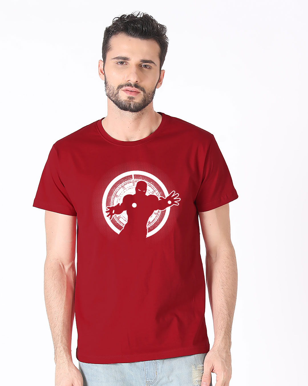 Shop Iron Man Glowing Half Sleeve T-Shirt (AVL)-Back
