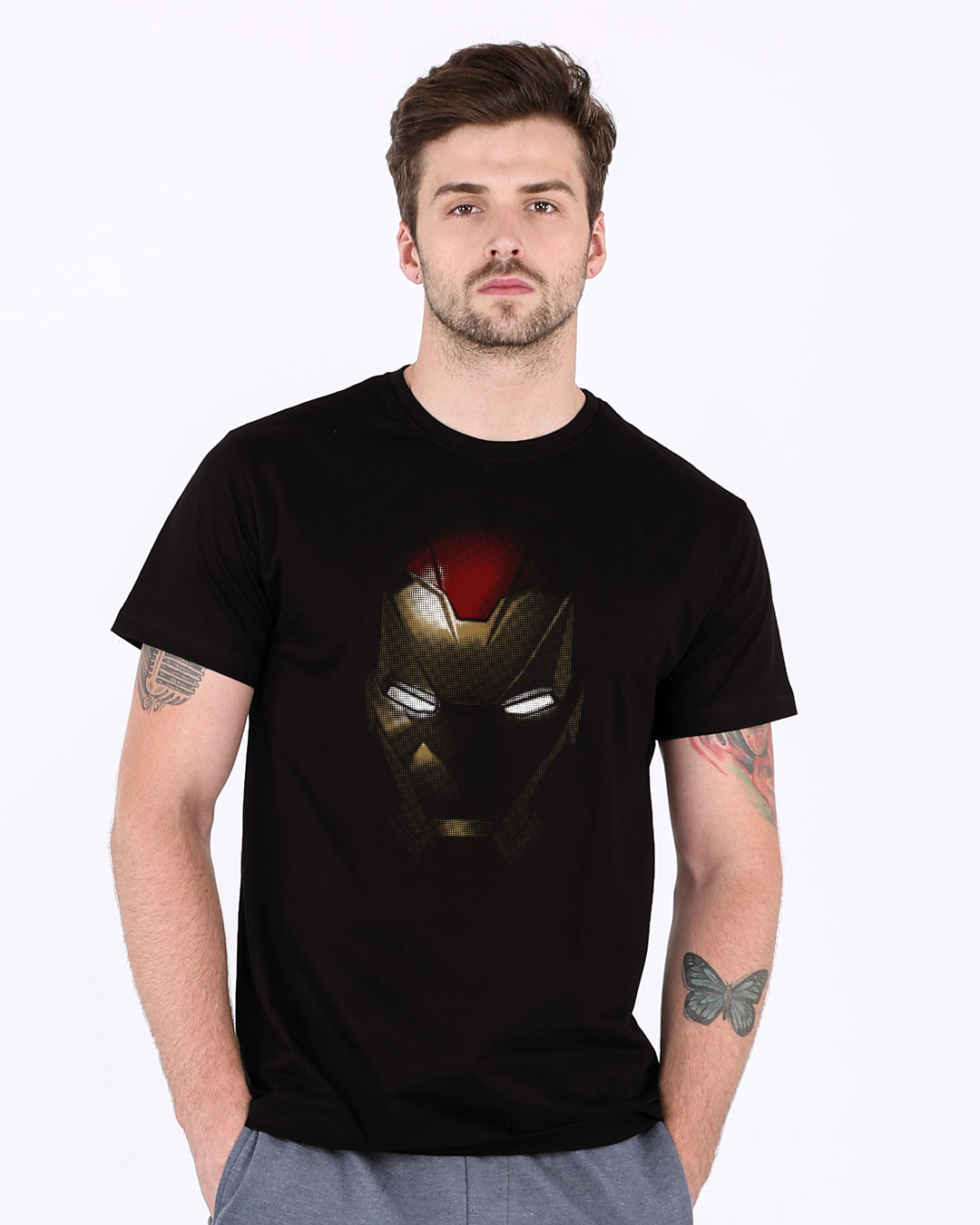 Shop Iron Man Shadows Half Sleeve T-Shirt (AVL)-Back