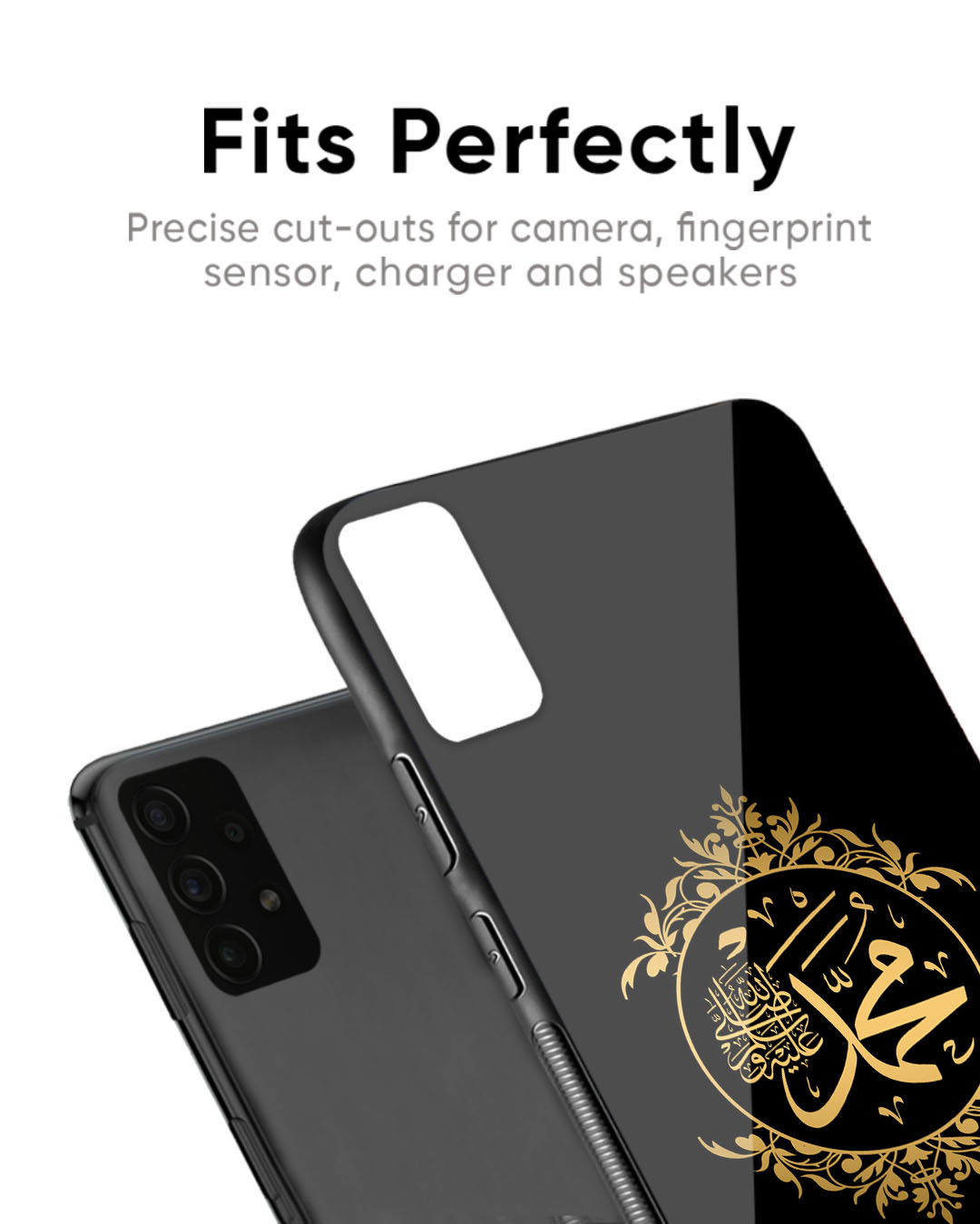 Shop Islamic Calligraphy Premium Glass Case for OnePlus 8 (Shock Proof, Scratch Resistant)-Back