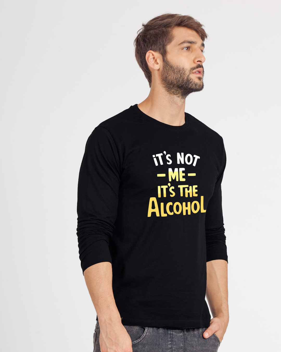 Shop It's The Alcohol Full Sleeve T-Shirt-Back